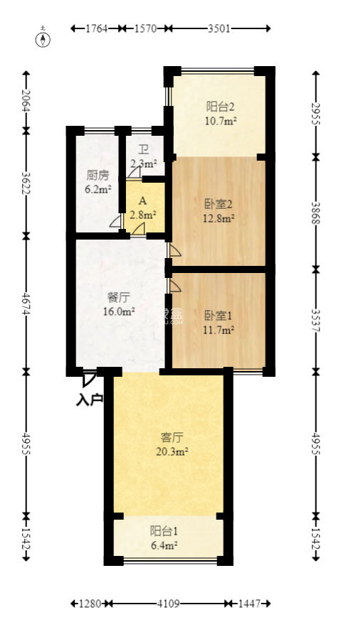 鑫湘佳园  2室2厅1卫   58.80万