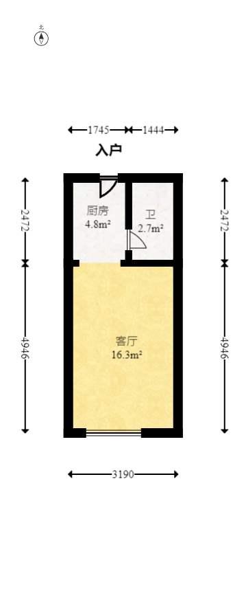 保利中环广场（保利中悦苑）  1室0厅0卫   26.00万室内图1