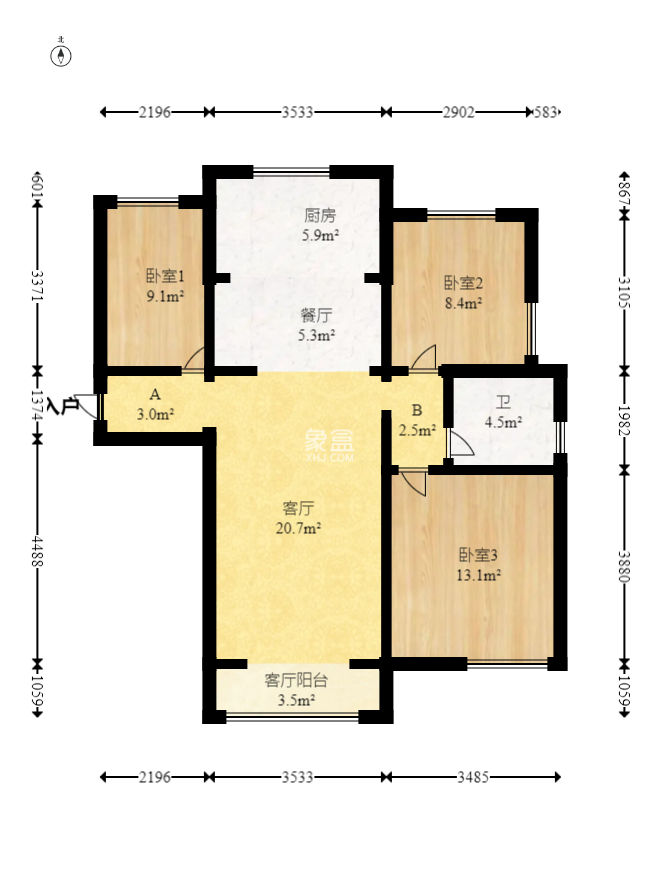 中建信和城  3室2厅1卫   126.80万