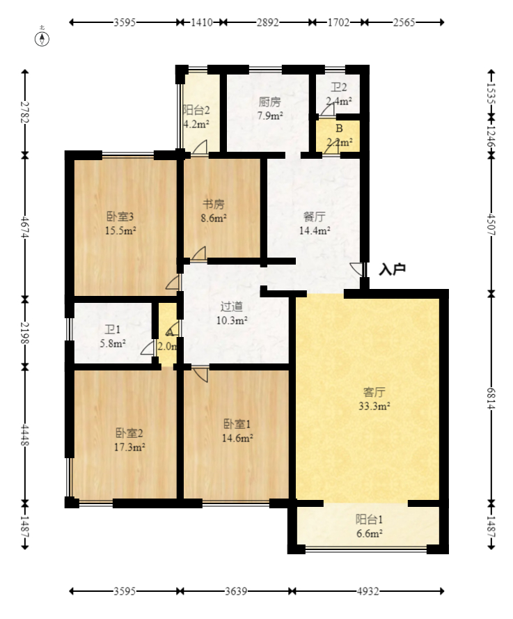 德政园 4室2厅2卫 123.8万 德政园 4室2厅2卫 123.8万户型图