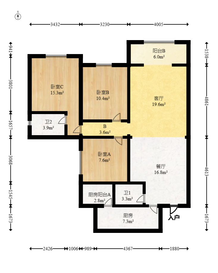 旭辉香樟公馆 3室2厅2卫 95.0万 旭辉香樟公馆 3室2厅2卫 95.0万户型图