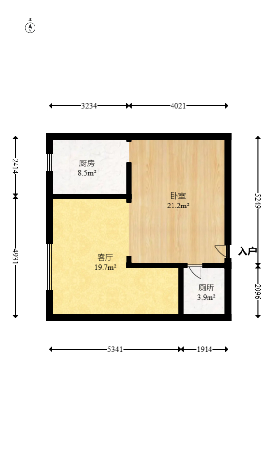 湘熙水郡（观澜海赋家园）  1室1厅1卫   60.00万室内图1