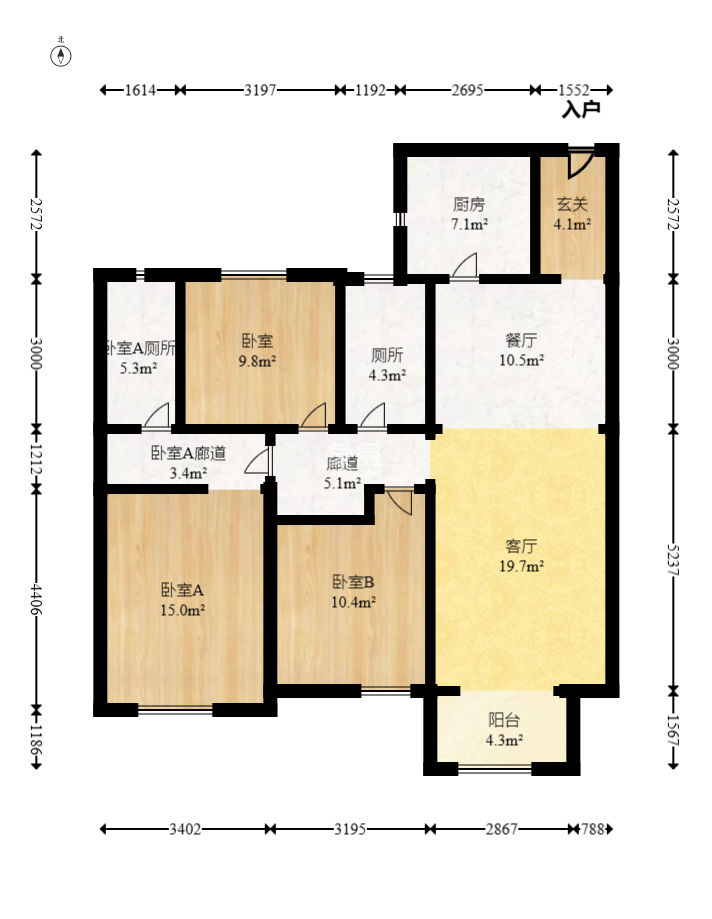 中海阅麓山一期  3室2厅2卫   153.00万