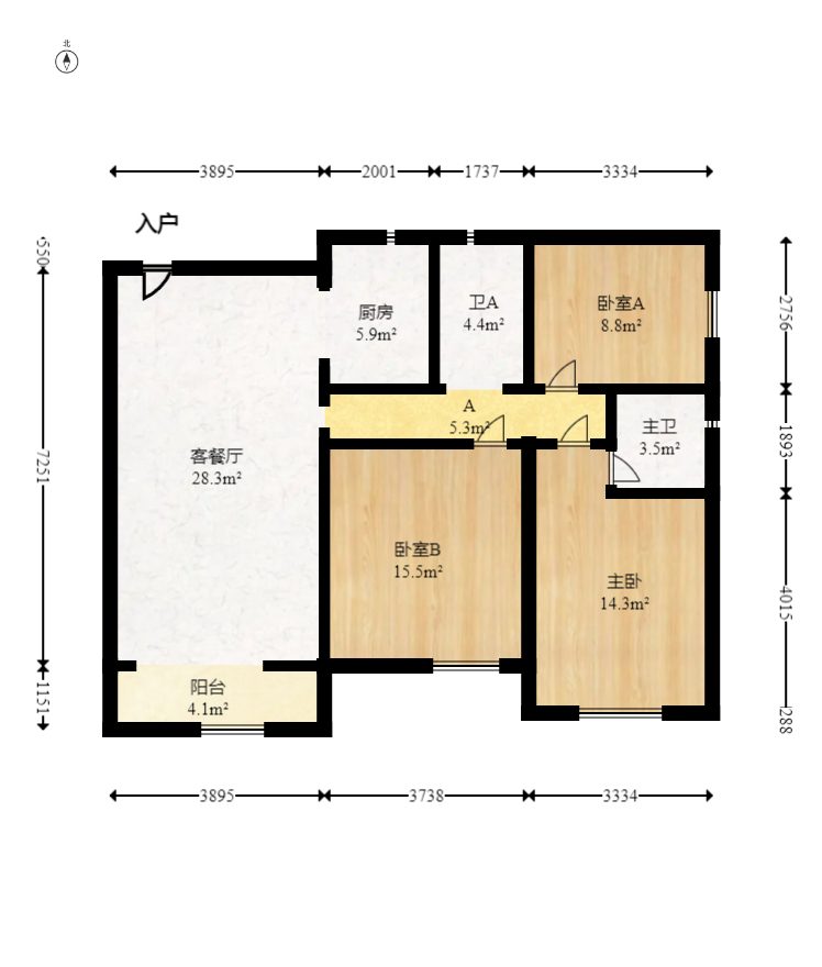 联晟大厦  1室1厅1卫   180.00万室内图1
