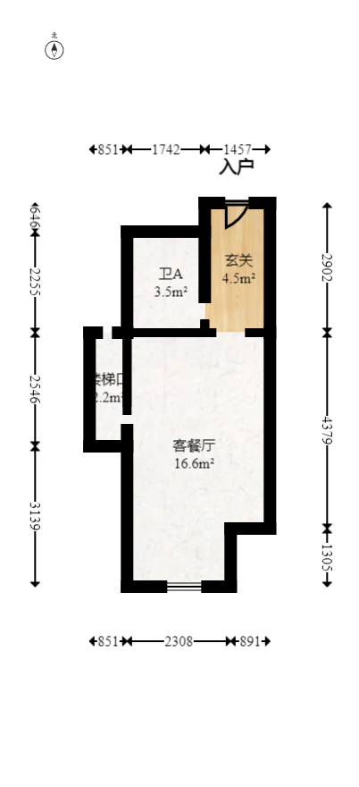 保利天禧EF区  2室2厅1卫   55.00万室内图1