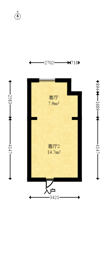 碧桂园星荟  2室2厅1卫   12.80万室内图1