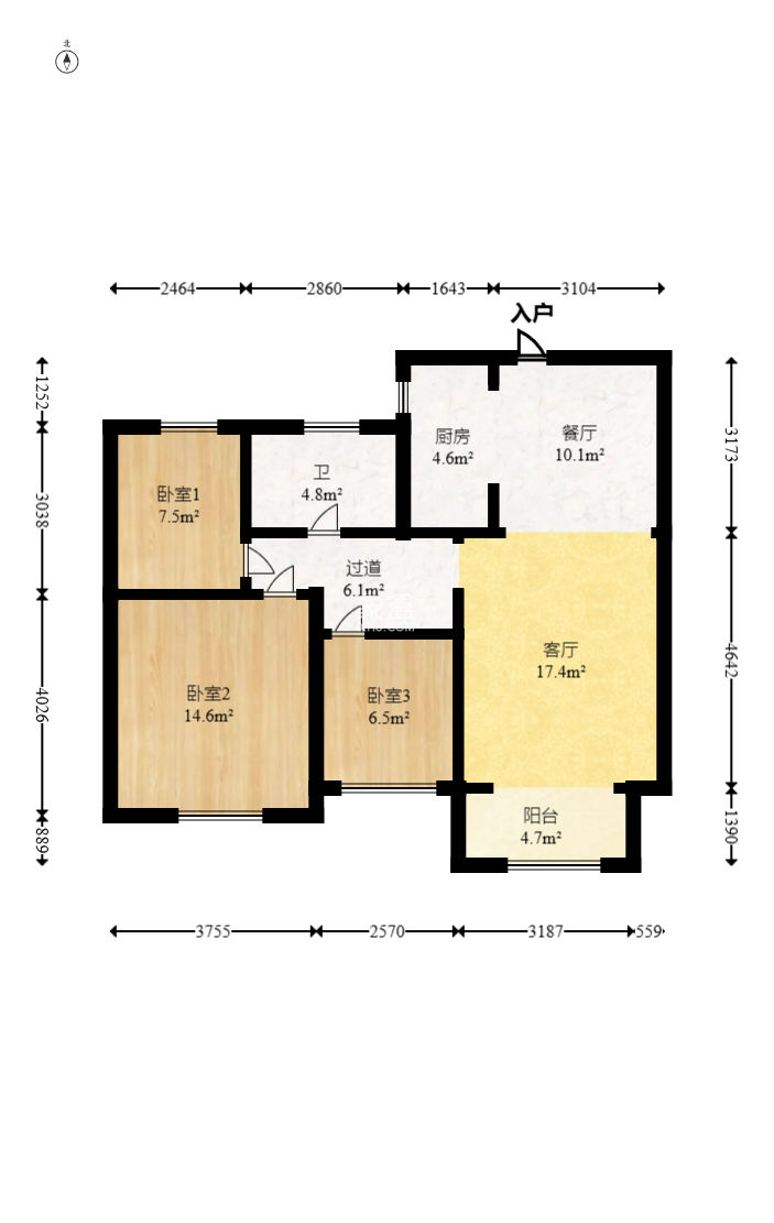 嘉宇银杉（嘉宇西苑）  3室2厅1卫   84.50万