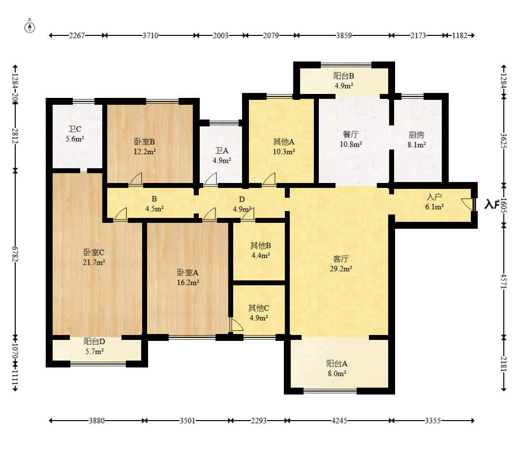 长房半岛蓝湾(观山月)  5室2厅2卫    185.0万 长房半岛蓝湾(观山月)  5室2厅2卫    185.0万户型图