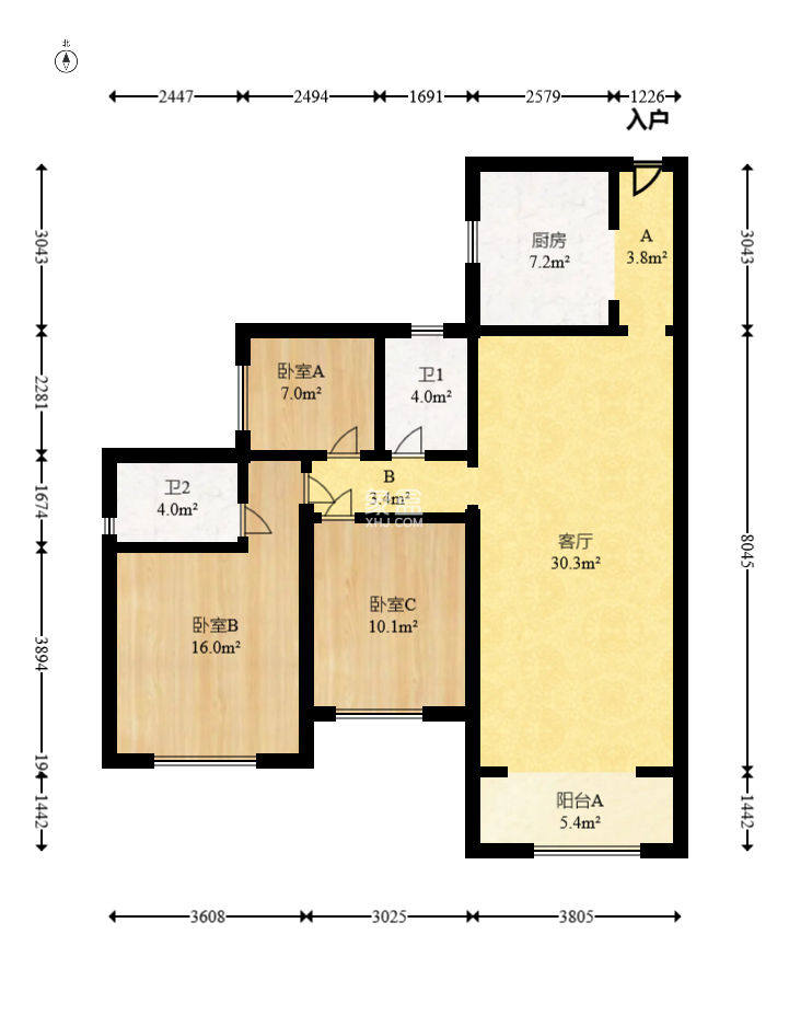 臻园  3室2厅2卫    130.0万