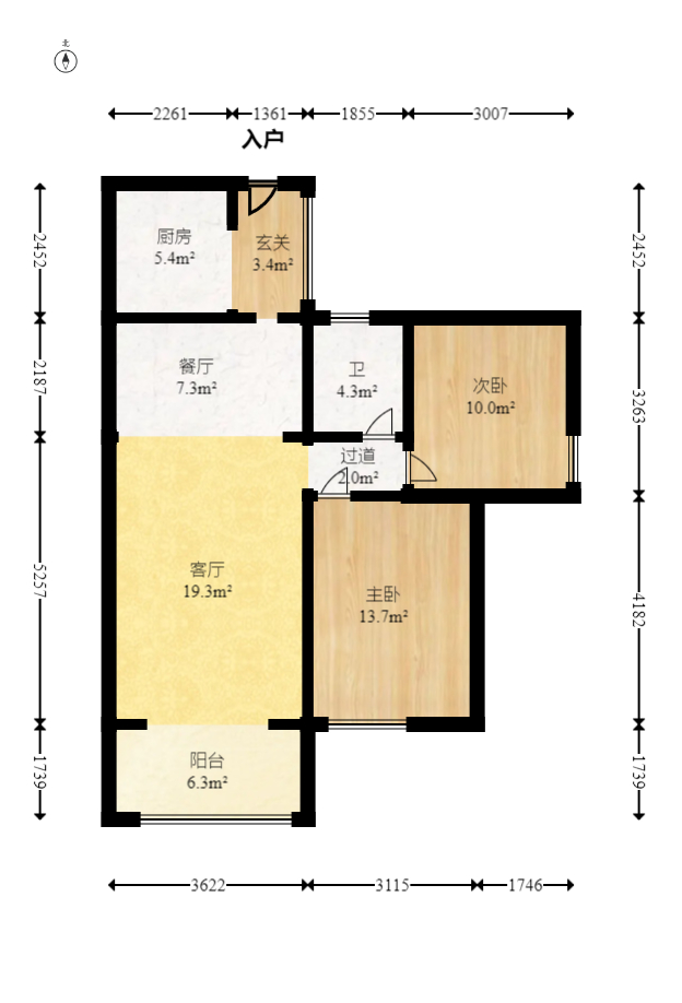 湘峰广场  1室2厅1卫    40.0万室内图1