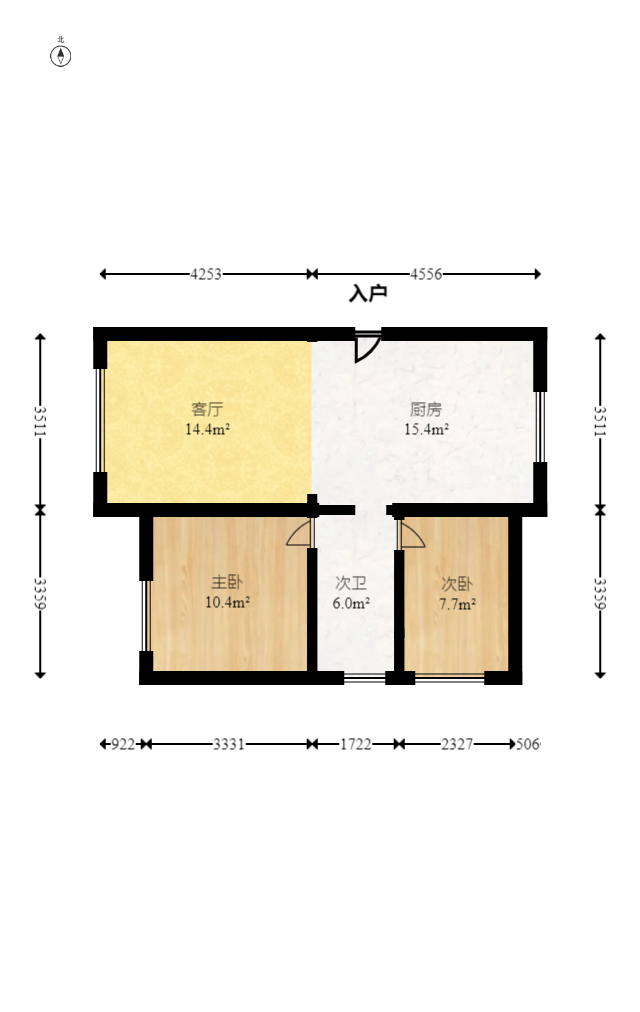 招鑫公馆  1室1厅1卫    138.0万室内图1