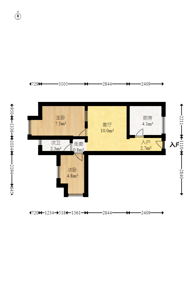 燕泰国际花园 2室1厅1卫 71.0万 燕泰国际花园 2室1厅1卫 71.0万户型图
