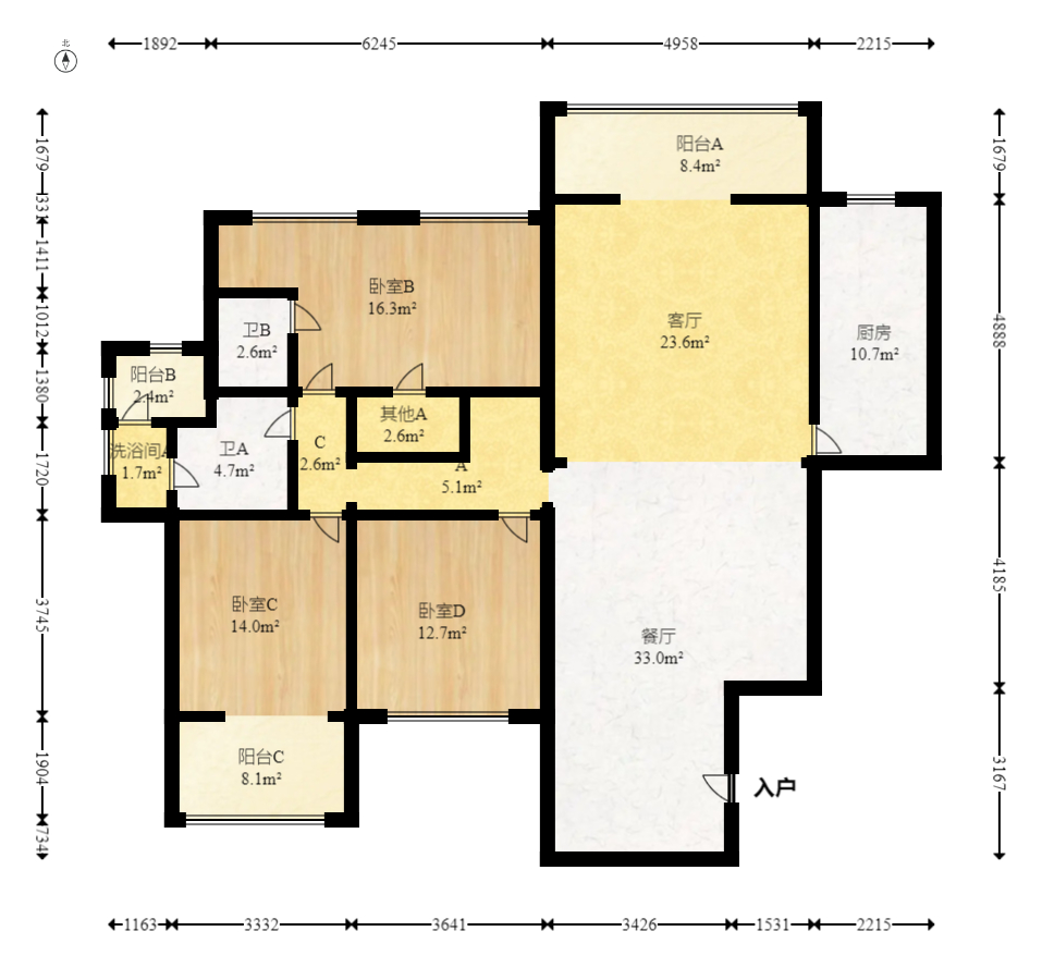 水岸天际(一期、二期) 5室2厅3卫 260.0万 水岸天际(一期、二期) 5室2厅3卫 260.0万户型图