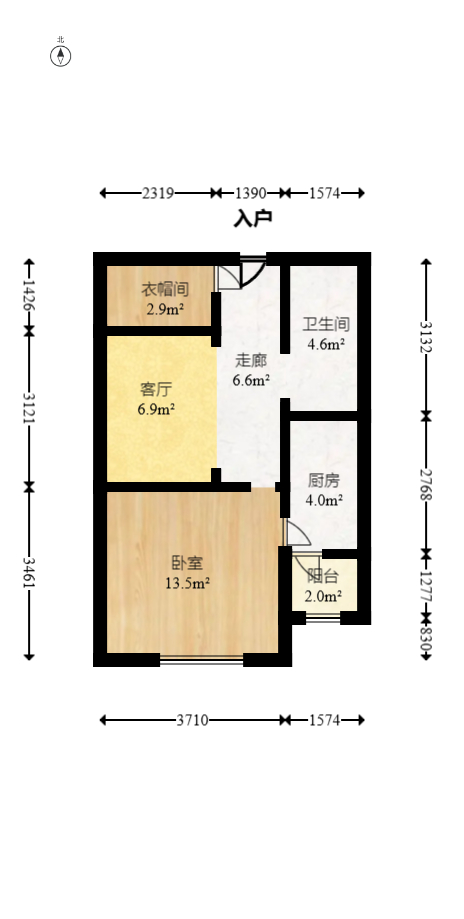 鑫远和城（一、二期）  1室1厅1卫   35.00万室内图1