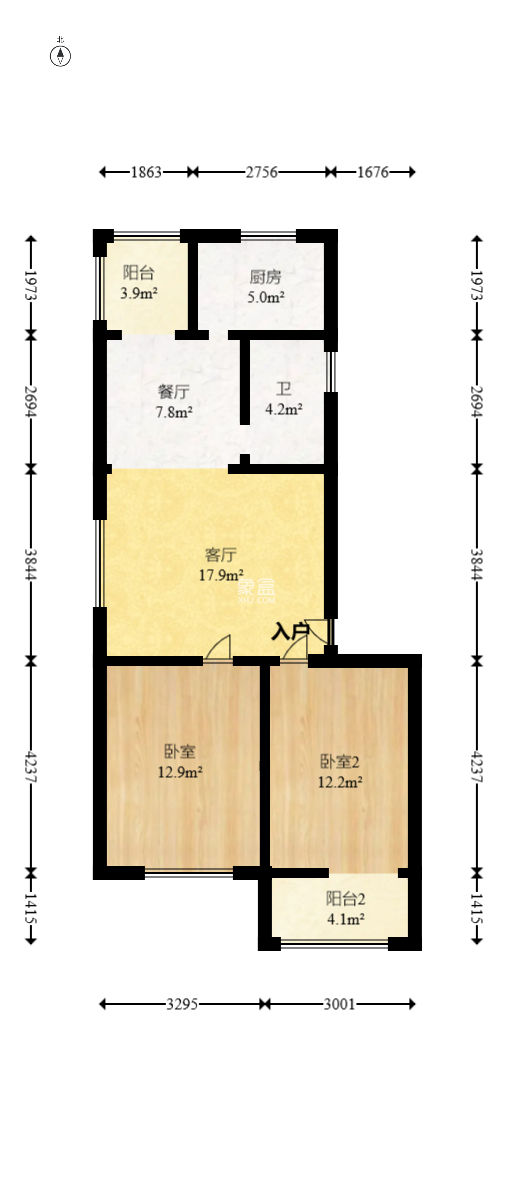 咸嘉新村西子园  2室2厅1卫   58.00万