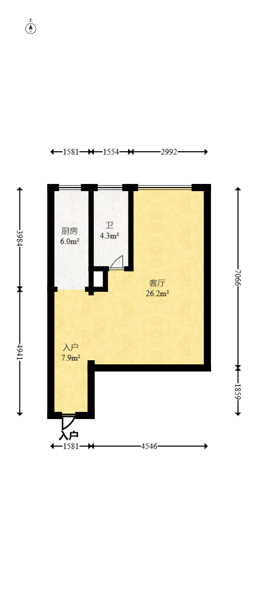 盛地尊域 1室1厅1卫 39.9万 盛地尊域 1室1厅1卫 39.9万户型图