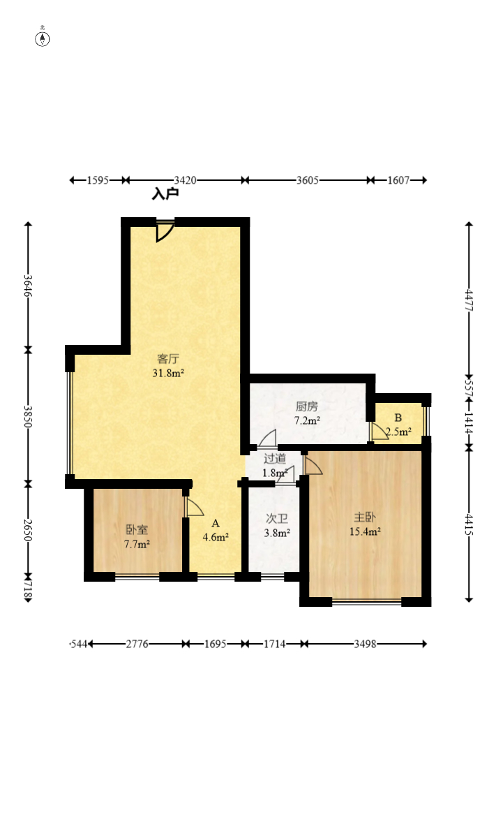 楚天世纪城东苑 2室2厅1卫 46.0万 楚天世纪城东苑 2室2厅1卫 46.0万户型图