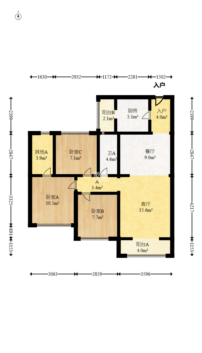 蓝光幸福满庭  3室2厅1卫    82.0万