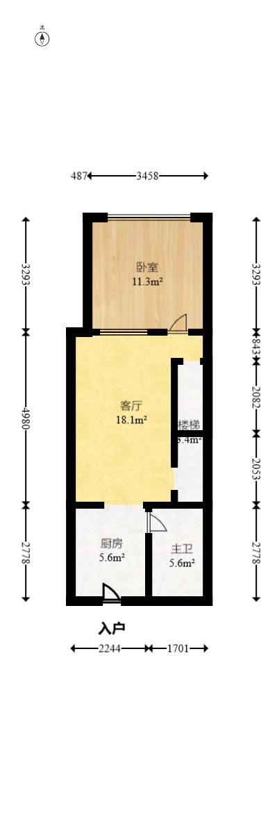 融圣国际  3室1厅1卫   69.00万室内图1