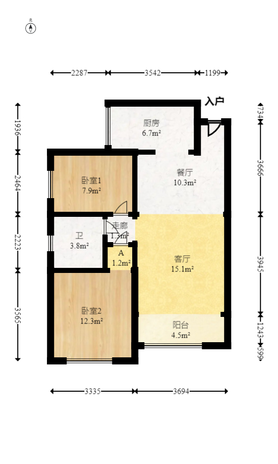上海城小区  2室1厅1卫    65.0万 上海城小区  2室1厅1卫    65.0万户型图