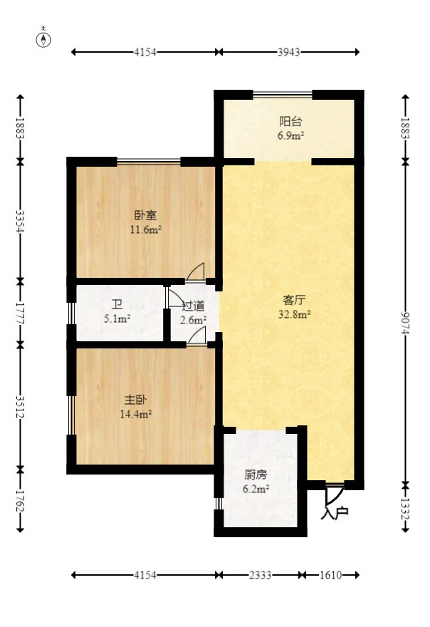 湘楚家园  2室2厅1卫    48.0万室内图1