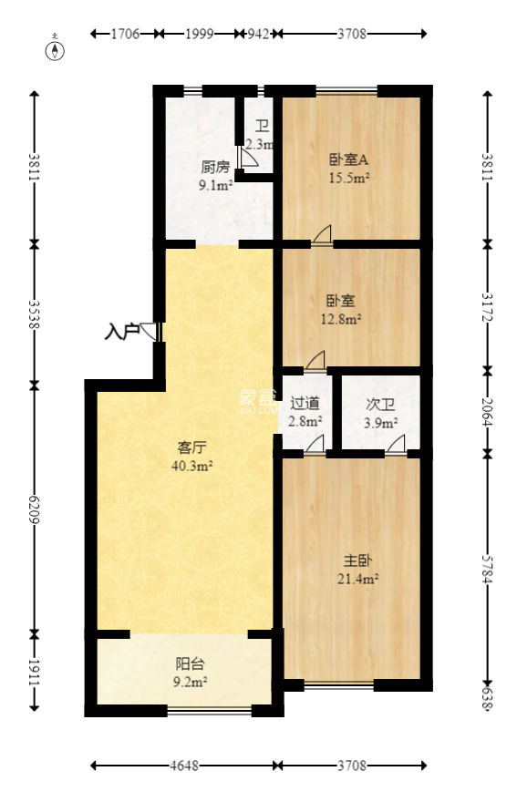 湘绣城  3室2厅1卫   58.00万