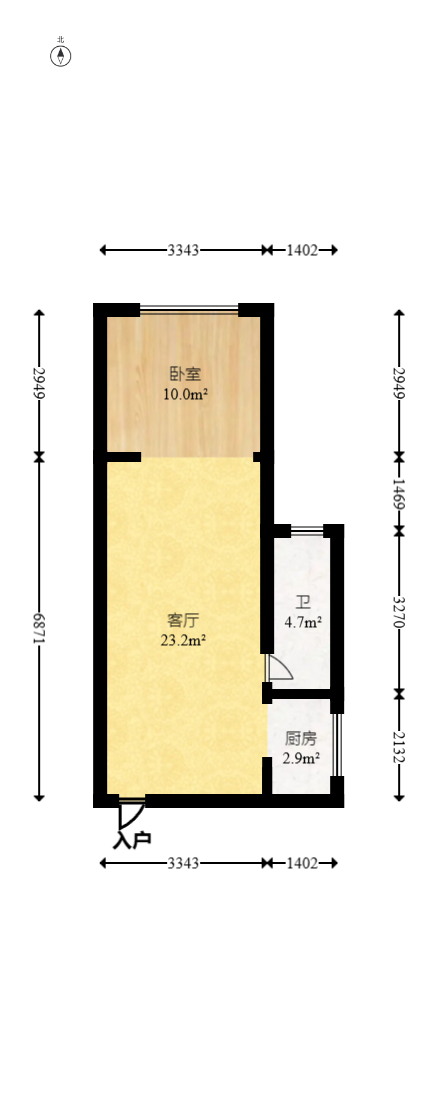 伍家岭生活广场  1室1厅1卫   28.80万室内图1