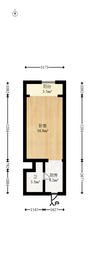 芒果天地(芒果雅苑) 1室1厅1卫 30.0万 芒果天地(芒果雅苑) 1室1厅1卫 30.0万户型图
