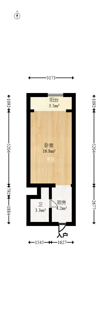 芒果天地(芒果雅苑)  1室1厅1卫    30.0万