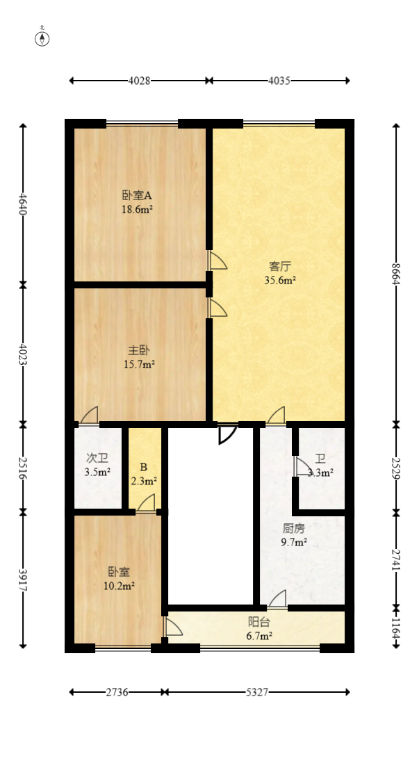 星沙三区  3室2厅3卫   36.80万室内图1