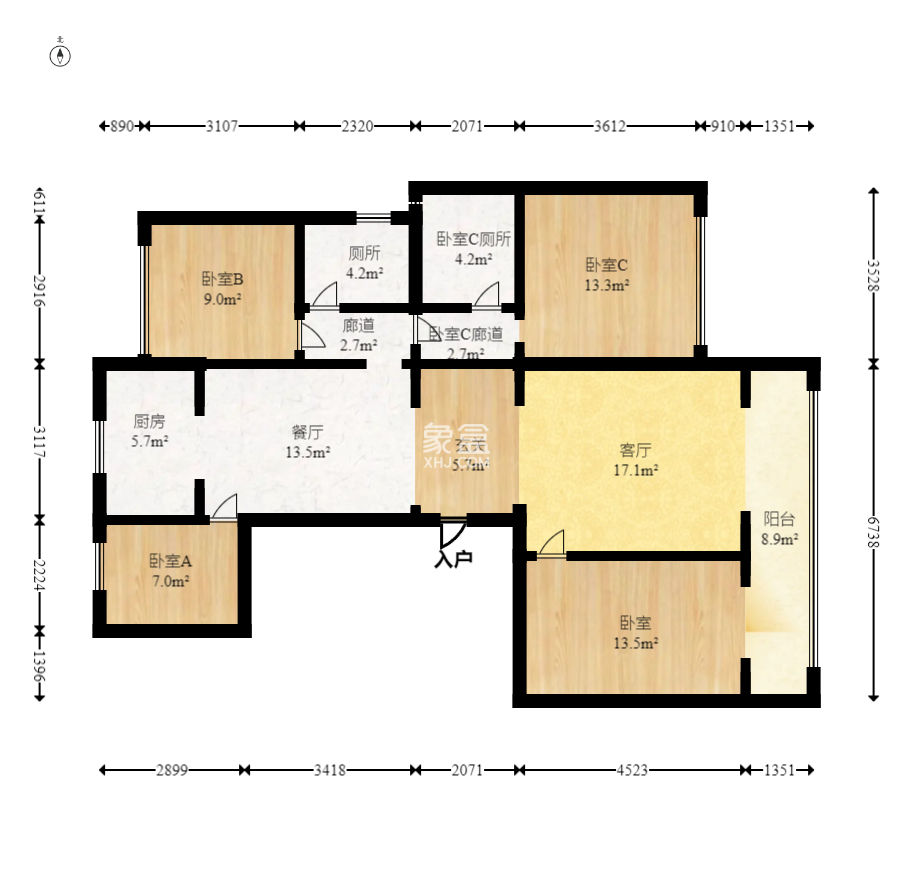 建发电建江山悦  4室2厅2卫   188.00万