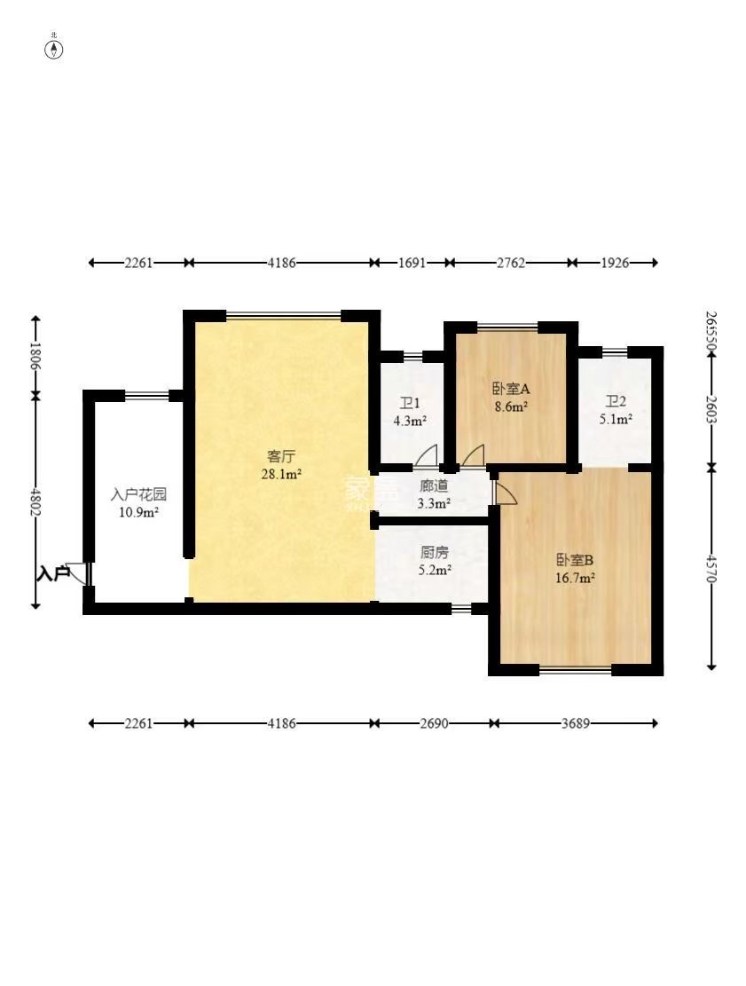 枫华府第  3室2厅1卫    2100.0元/月 枫华府第  3室2厅1卫    2100.0元/月户型图