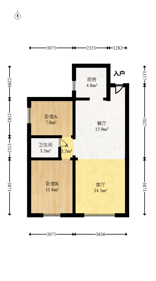 丽发新城  2室2厅1卫   58.00万室内图1