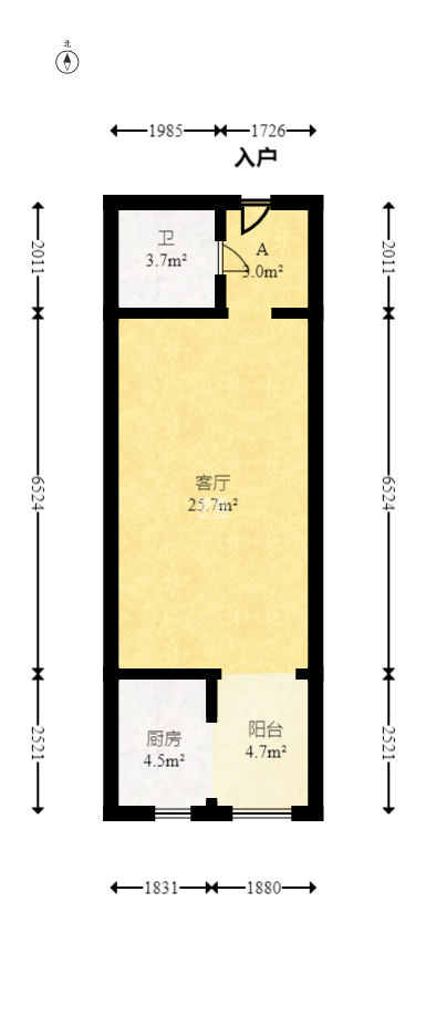 望興景園二期（望興西西里）  1室1廳1衛(wèi)   44.00萬(wàn)