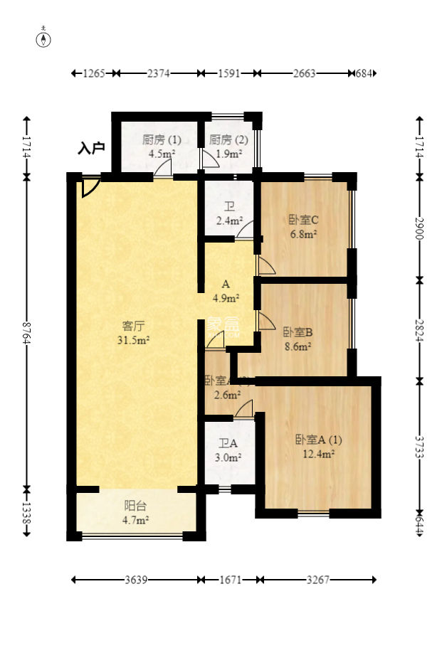 中建梅溪湖中心  3室2厅2卫   148.00万