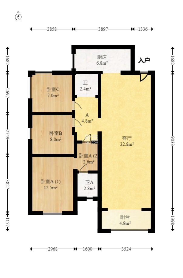 中建梅溪湖中心  3室2厅2卫   150.00万