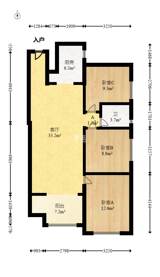 万科里梅溪郡  3室2厅1卫   188.00万