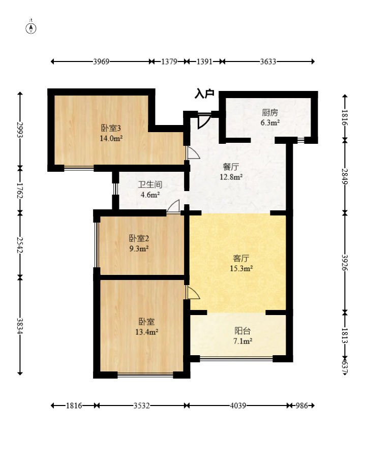 康桥长郡  3室2厅1卫    69.8万 康桥长郡  3室2厅1卫    69.8万户型图