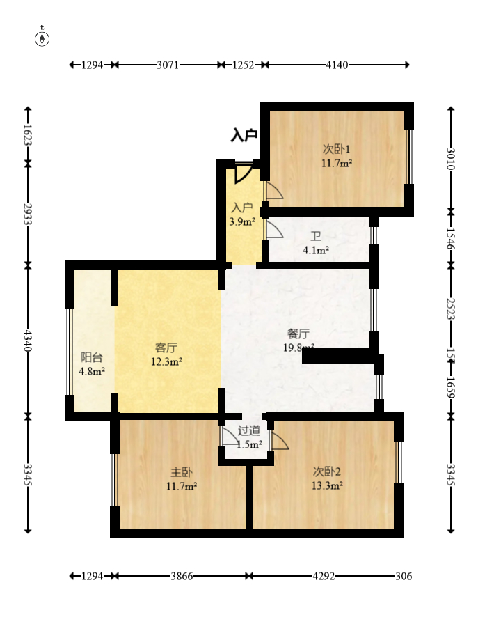 万国城(当代满庭春MOMA)三期  3室2厅1卫    78.0万 万国城(当代满庭春MOMA)三期  3室2厅1卫    78.0万户型图