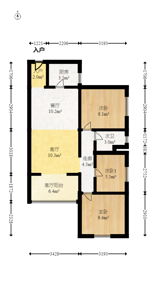 景观花园  3室2厅1卫   138.00万室内图1