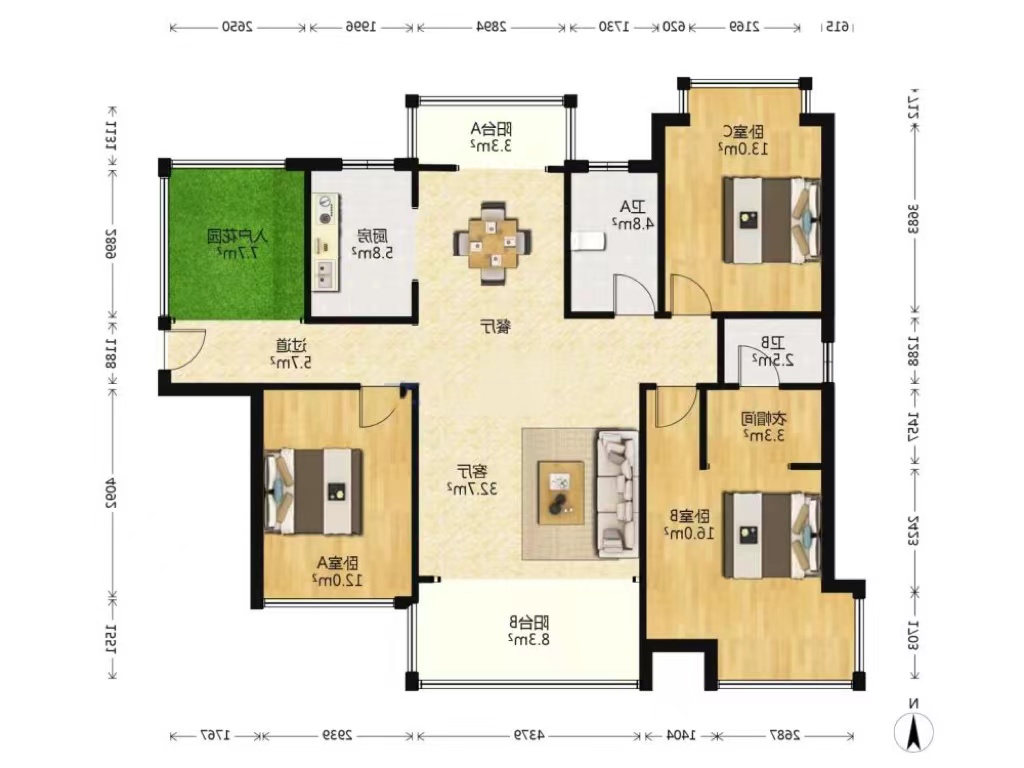 时代新城(翰林府) 3室2厅2卫 48.0万 时代新城(翰林府) 3室2厅2卫 48.0万室内图