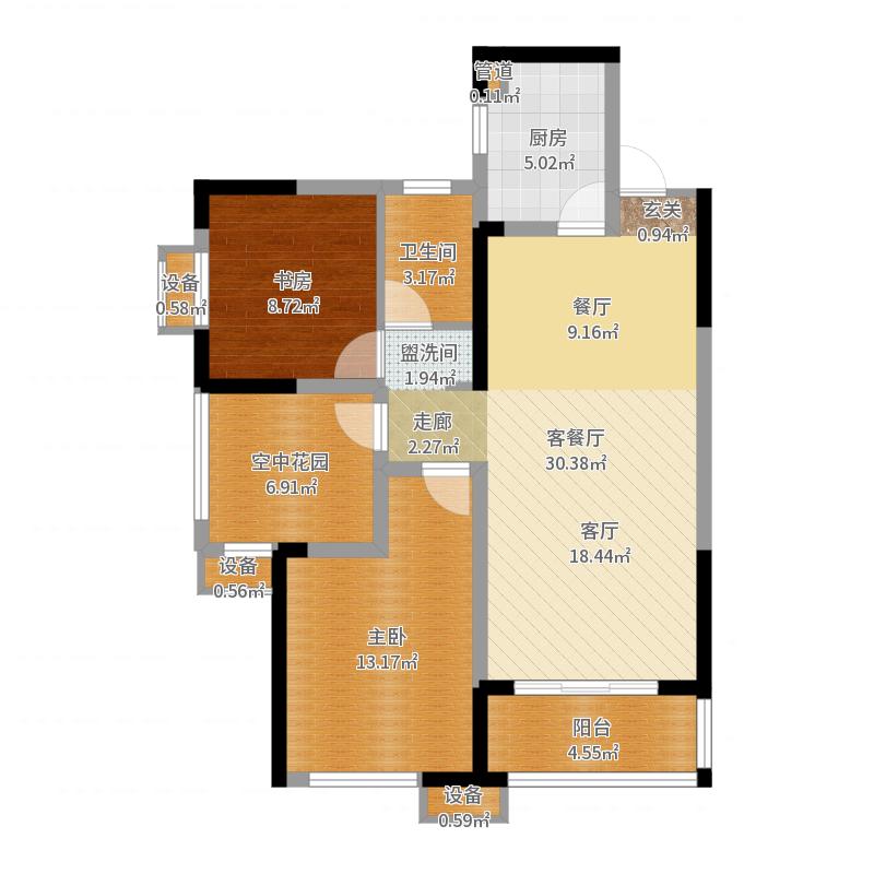 中天鹭鸶湾一期  1室0厅0卫   78.80万户型图