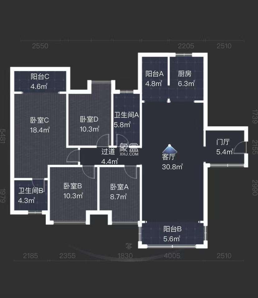 红盾雅园  4室2厅2卫   55.80万