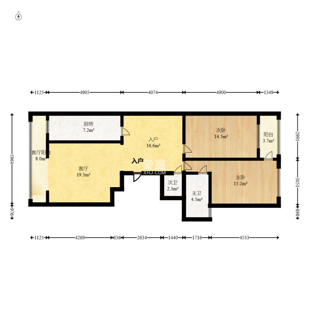 翠景园 2室2厅1卫 170.0万 翠景园 2室2厅1卫 170.0万户型图