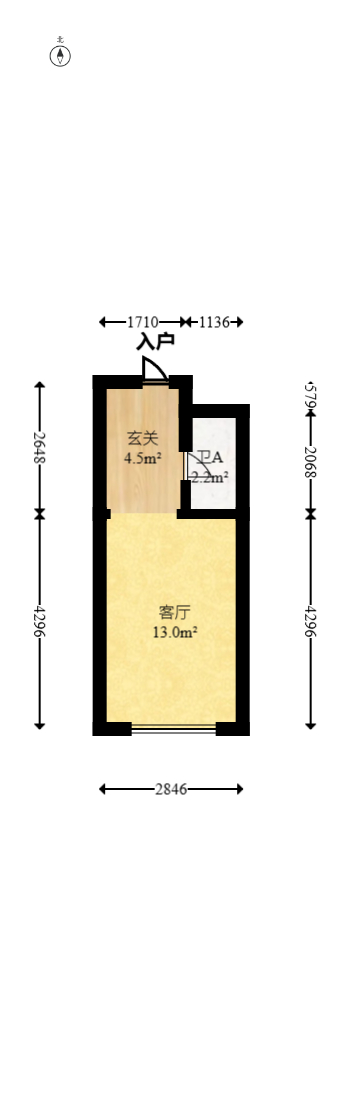 保利天禧EF区  1室1厅1卫    28.0万 保利天禧EF区  1室1厅1卫    28.0万户型图
