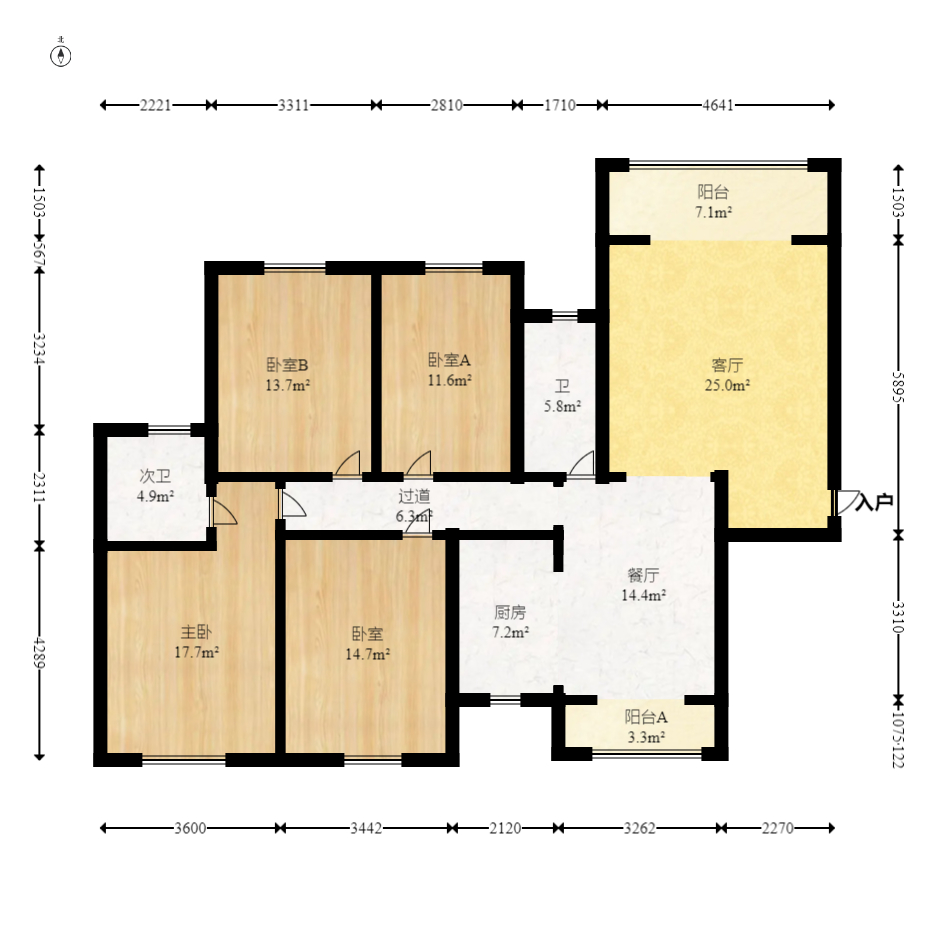 恒广国际景园一二区 3室2厅2卫 108.68万 恒广国际景园一二区 3室2厅2卫 108.68万户型图