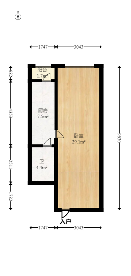 里约荟  1室1厅1卫   48.00万室内图1