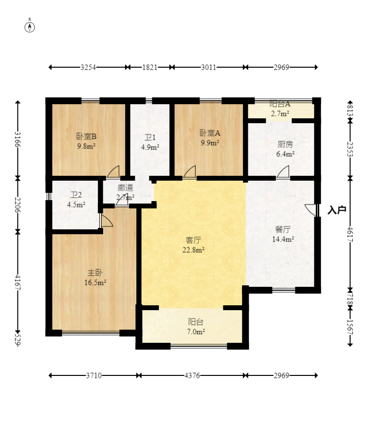江山帝景哈佛  3室2厅2卫    125.0万室内图1