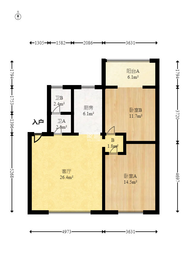 红星商务楼  2室1厅1卫   46.00万