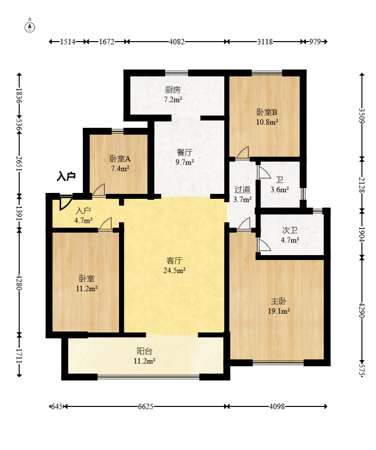 中梁星都荟 4室2厅2卫 90.0万 中梁星都荟 4室2厅2卫 90.0万户型图